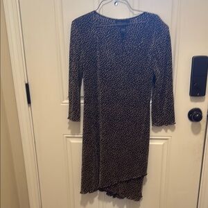 Connected Apparel Blue Silver Long Sleeve Cocktail Dress